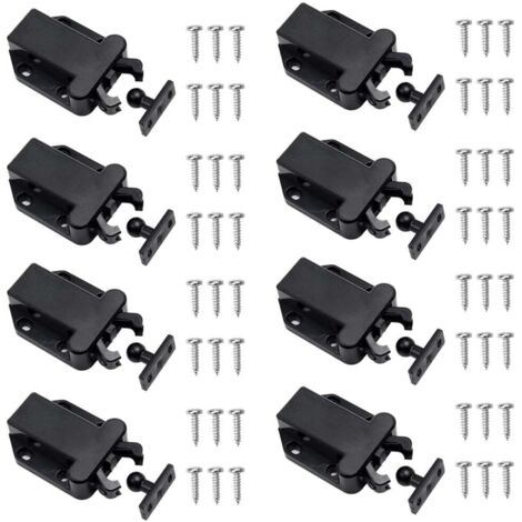 Beijiyi – Lot de 8 loquets à libération tactile – Loqueteau pour meuble en plastique ABS – Mécanisme à ressort intégré – Installation facile
