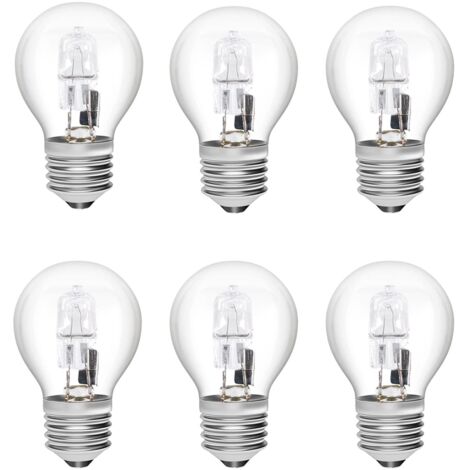 Beijiyi – Ampoule halogène E27 28W G45 – Blanc chaud 2700K dimmable – Coque en verre renforcé – Lot de 6 pour lustres et lampes de table