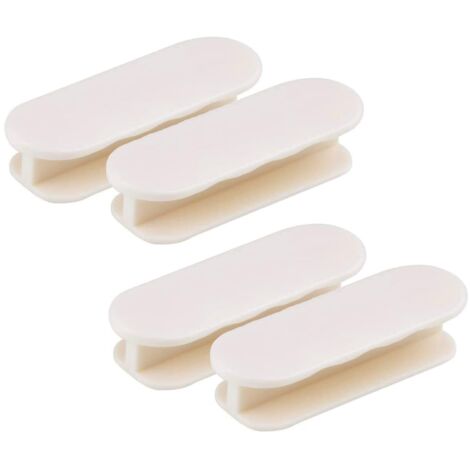 Poignées de porte autocollantes 4 pièces, Poignées de placard, Poignée de meuble, Poignée de porte Balcon extérieur, Poignées de meuble en plastique pour fenêtres Portes en verre Tiroirs, Blanc
