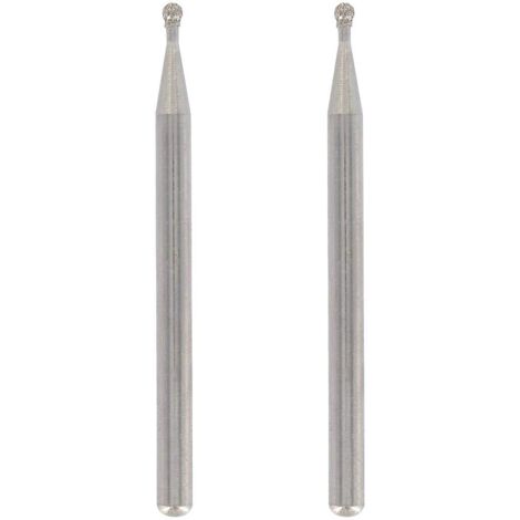 Lot de 2 pointes Diamant, Bout rond, Diamètre de travail 2mm pour Gravure et Sculpture dans le Verre, Miroir, Céramique avec Outil Multiusage Dremel