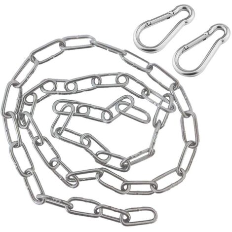 Chaîne avec Deux Mousquetons-Chaîne de chaise suspendue en acier inoxydable de 1M-Chaîne d'Extension Chaises Suspendues