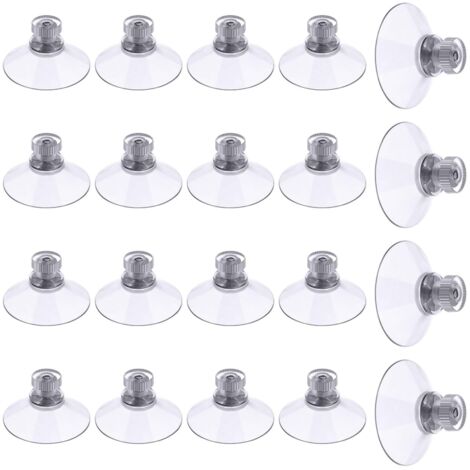 Ventouse a visser, 20 Pièces 40mm Ventouses Transparentes avec Filetage, Extra Fortes PVC Plastique Suspension Rideau Isolant Ventouse pour Camping Car, Fenêtre, Salle de Bain, Van