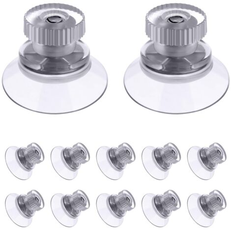 Beijiyi – Lot de 12 ventouses à visser 25mm – Transparentes extra fortes en PVC – Fixation facile pour verre, carrelage, salle de bain, camping car