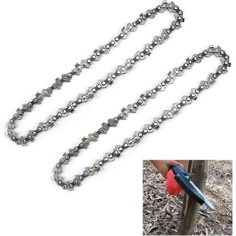 Beijiyi – Lot de 2 chaînes de remplacement pour tronçonneuse 6 pouces – 36 maillons d'entraînement – Acier au manganèse 65 – Faible jeu et vibrations