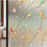 Privacy Window Film de Verre dépoli Film de vitrail Film Statique Film Autocollant Non-adhésif Film Bird Window Autocollants pour la Maison Salle de Bain Bureau 45 200 cm-LIAIKI