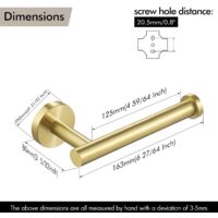 WOMAO Support De Papier Toilette En Acier Inoxydable Couleur Dorée