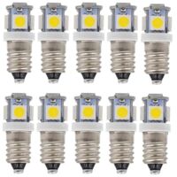 E10 AC LED Ampoules-10 pcs 6V 5 lampes LED-E10 Miniature Vis 50Lm (AC 6V)
