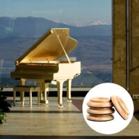 4 Pcs Coupelles De Piano En Bois Dur, Patins De Protection Pour Piano Droit Tampons De Protection Pour Pieds De Meuble Coussinets De Pieds Antiderapant Pour Tapis Et Protection De Sol Noir 79340284