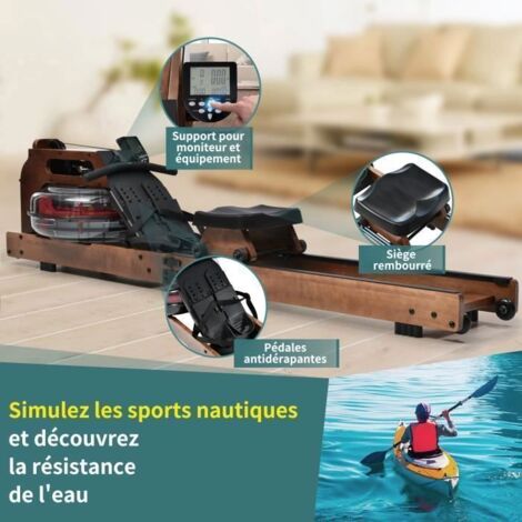 Rameur MERACH 2025 - Système magnétique - Jusqu'à 158 kg - Siège ergonomique - Écran