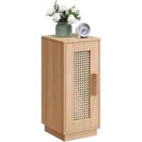 HOMCOM Table de chevet, table de nuit avec compartiments ouverts, design arqué, chevet de lit pour chambre à coucher, salon, 40 x 30 x 60 cm, crème