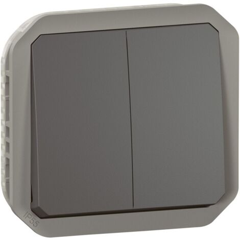 Legrand 069805L Commande Double Interrupteur oder Poussoir Plexo zusammensetzbarer Anthrazit