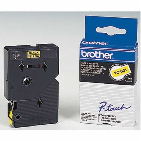 Schriftbandkassette P-touch TC-601 12 mm x 7,7 m (B x L) gelb schwarz (1/5)