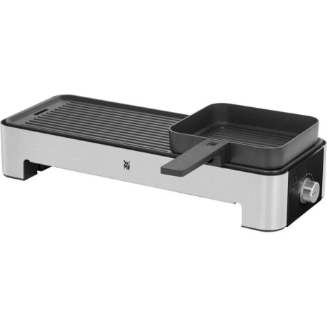 WMF 0415170011 Elektro Tischgrill mit manueller Temperatureinstellung  Schwarz, Silber