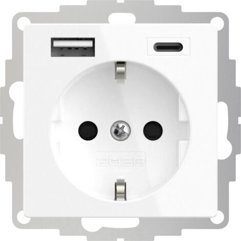 2USB 2U-449511 1fach Schutzkontakt-Steckdose mit USB-Ladeausgang, erhöhter Berührungsschutz, VDE IP (1/5)