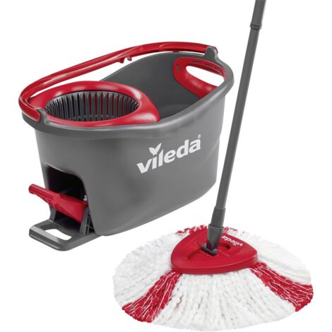 Vileda Turbo Mop Set, Schwarz & Rot, 48,5 x 27,5 x 28 cm
