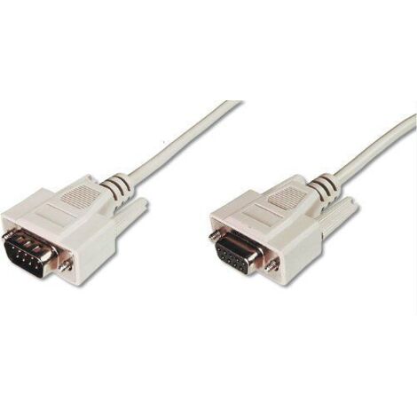 Digitus Seriell Anschlusskabel [1x D-SUB-Stecker 9pol. - 1x D-SUB-Buchse 9pol.] 5.00 m Beige (1/3)