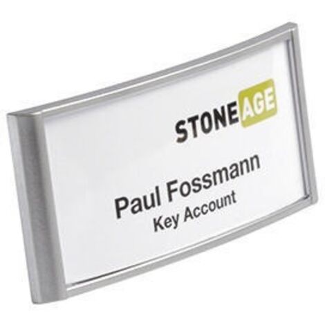 Namensschild CLASSIC 65 x 30 mm (B x H) Magnet silber metallic transparent 10 St./Pack. (1/4)