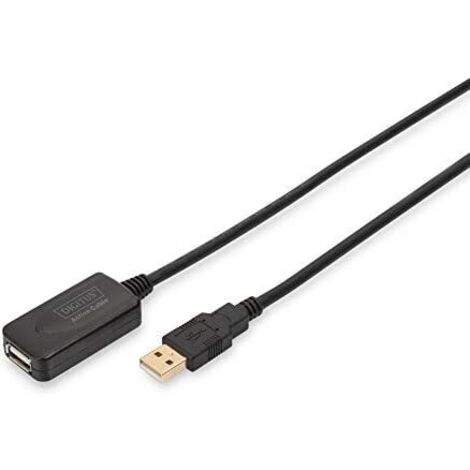 Digitus USB-Kabel USB 2.0 5.00 m Aktiv mit Signalverstärkung USB-A Stecker, USB-A Buchse Schwarz DA- (1/5)