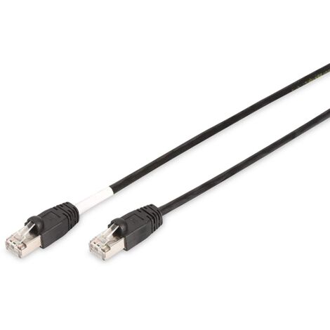 Digitus DK-1644-050/BL-OD RJ45 Patchkabel CAT 6 S/FTP 5.00 m Schwarz UV-Beständig, verdrillte Paare (1/2)