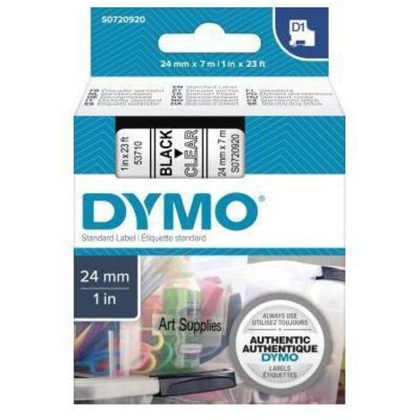 Schriftbandkassette ® D1 24 mm x 7 m (B x L) transparent schwarz