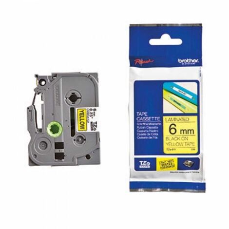 Schriftbandkassette P-touch TZe-611 6 mm x 8 m (B x L) gelb schwarz