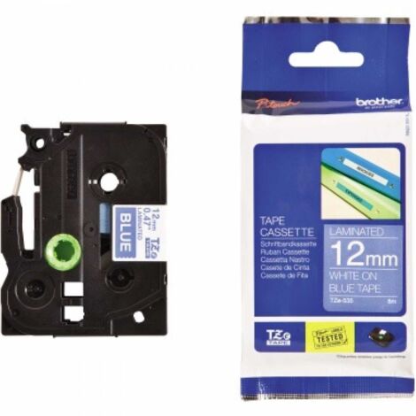 Schriftbandkassette P-touch TZe-535 12 mm x 8 m (B x L) blau weiß (1/5)