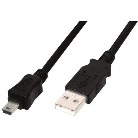 Digitus USB-Kabel USB 2.0 USB-A Stecker, USB-Mini-B Stecker 3.00 m Schwarz mit OTG-Funktion AK-3001 (1/2)