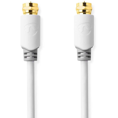 Satelliten - antennenkabel f stecker f stecker vergoldet 75 ohm einschaliger schutz 100 m rund pvc wei verpackt (1/3)