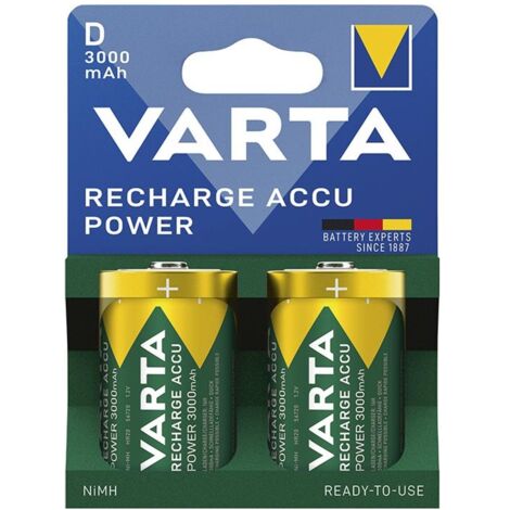 Varta Akku RECH.ACCU D 2er Blister NiMH Kapazität 3000 mAh