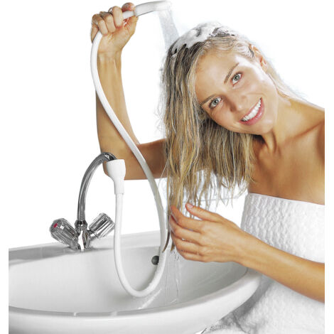 WENKO Waschbecken Dusche Hand Brause Schlauch Verlängerung 115 cm Haare waschen