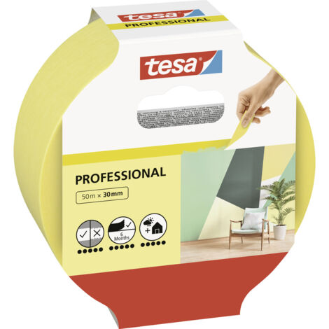tesa Professional 56299-00000-00 Malerabdeckband Gelb (L x B) 50 m x 30 mm 1 St. (1/5)