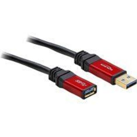 Delock USB-Kabel  USB 3.2 Gen1 (USB 3.0 / USB 3.1 Gen1) USB-A Stecker, USB-A Buchse 2.00 m Rot, Schw (1/5)