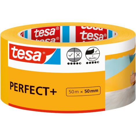 tesa Perfect+ 56538-00000-00 Malerabdeckband Gelb (L x B) 50 m x 50 mm 1 St.