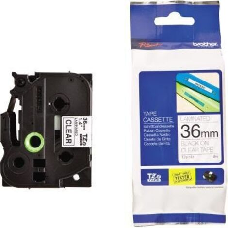 Schriftbandkassette P-touch TZe-161 36 mm x 8 m (B x L) transparent schwarz