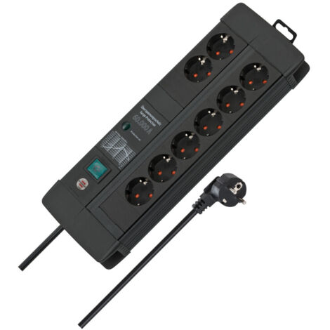 Brennenstuhl Premium-Line 60.000 A ÜSS Steckdosenleiste 8-fach Duo 3m, schwarz