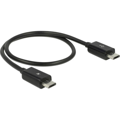 Delock USB-Kabel  USB 2.0 USB-Micro-B Stecker, USB-Micro-B Stecker 0.30 m Schwarz mit OTG-Funktion 8 (1/3)