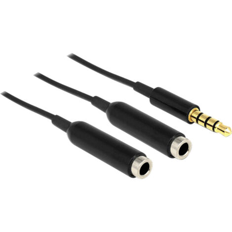 Delock 65575 Klinke Audio Y-Kabel [1x Klinkenstecker 3.5 mm - 2x Klinkenbuchse 3.5 mm] 25.00 cm Schw (1/2)