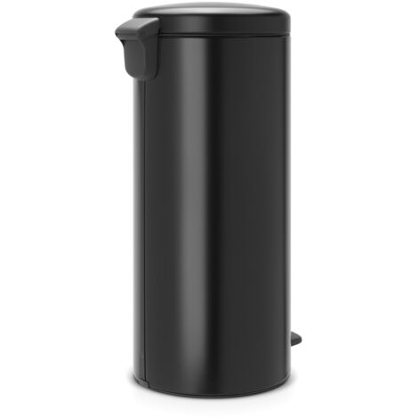 Brabantia Newicon Treteimer, Mülleimer, Abfalleimer, Matt Black, Schwarz, 30 L, 114540