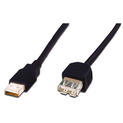 Digitus USB-Kabel  USB 2.0 USB-A Stecker, USB-A Buchse 1.80 m Schwarz  AK-300202-018-S (1/4)