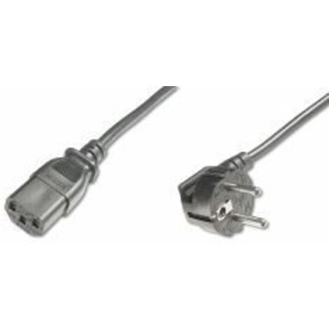 Digitus Kaltgeräte Anschlusskabel [1x Schutzkontakt-Stecker - 1x Kaltgeräte-Buchse C13] 1.80 m Schwa (1/3)