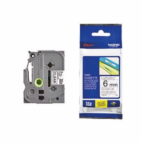 Schriftbandkassette P-touch TZe-111 6 mm x 8 m (B x L) transparent schwarz