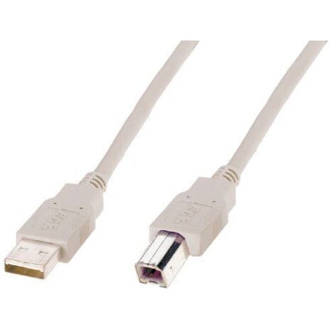Digitus USB-Kabel USB 2.0 USB-A Stecker, USB-B Stecker 1.80 m Beige Rund, doppelt geschirmt AK-3001 (1/3)