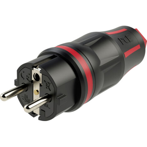 PCE Schutzkontaktstecker 2SL TOPTAURUS2 Gummi 2-polig IP54 schwarz/rot (1/5)