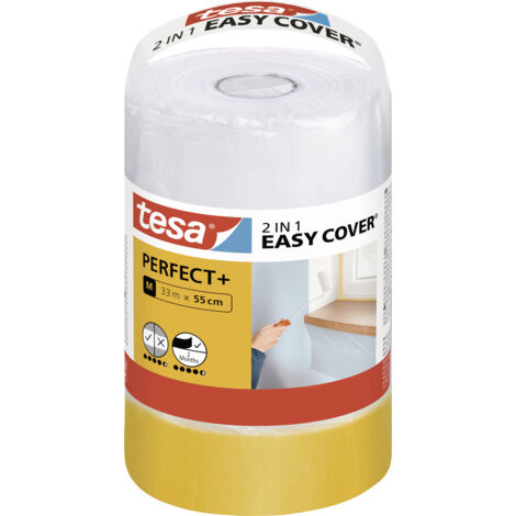 tesa Easy Cover Perfect+ 56593-00000-00 Abdeckfolie Gelb, Transparent (L x B) 33 m x 550 mm 1 Set