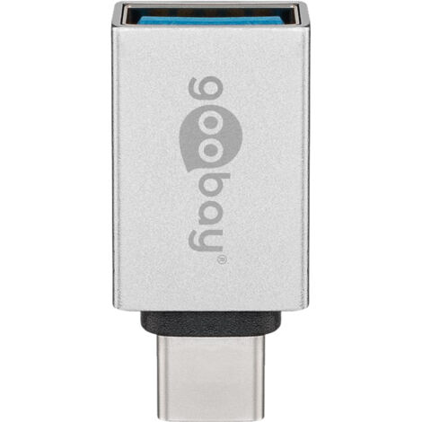 USB-C™/USB-A 3.0 OTG SuperSpeed-Adapter für Ladekabel, silber, USB-C™-Adapter mit USB-C™-Stecker USB-3.0-Buchse (Typ A). Farbversion Silber (1/4)
