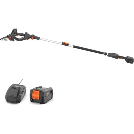 Husqvarna Akku Mini Kettensäge Aspire PE5 inkl.Teleskopstil und Hochentasteraufsatz P4A, Astsäge für Äste bis 75 mm (inkl. Akku & Ladegerät)