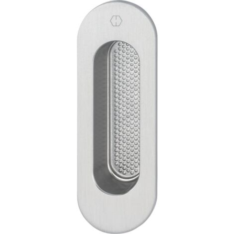 HOPPE Hebeschiebetürmuschel OMEGA außen oval, Aluminium edelstahlfarbig matt