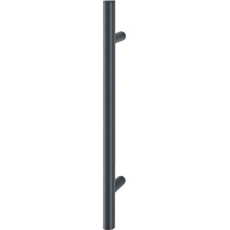 HOPPE Stangengriff E5011 - 600/200, Edelstahl schwarz matt, Ausführung: gerade, Stossgriff für Haustür