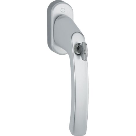 HOPPE Fenstergriff LIÈGE abschließbar, Vierkant 7 x 32, Nm 35 silber eloxiert
