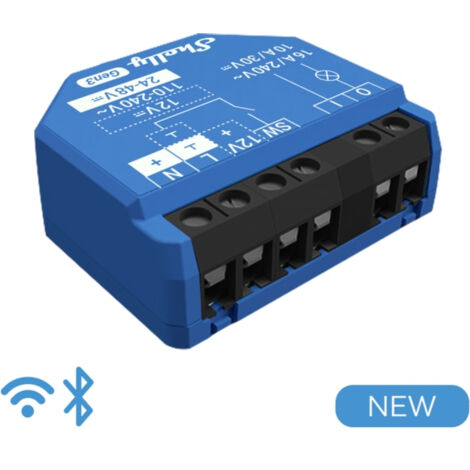 SHELLY Smart-Schalter 1 Gen3, Relais, Unterputz, 1 Kanal, max. 16 A, WLAN, Bluetooth
